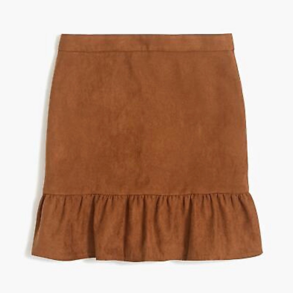 NWOT Size 16 J. Crew Trendy Chic Faux-Suede Mini Skirt in Warm Carmel